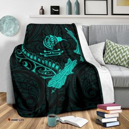 new zealand heart premium blanket map kiwi mix silver fern turquoise