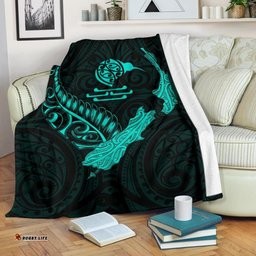 new zealand heart premium blanket map kiwi mix silver fern turquoise