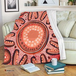 Australia Dot Painting Inspired Aboriginal Blanket - Big Flower Painting With Aboriginal Dot Blanket