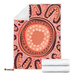 Australia Dot Painting Inspired Aboriginal Blanket - Big Flower Painting With Aboriginal Dot Blanket