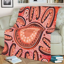 Australia Dot Painting Inspired Aboriginal Blanket - Big Flower Painting With Aboriginal Dot Blanket
