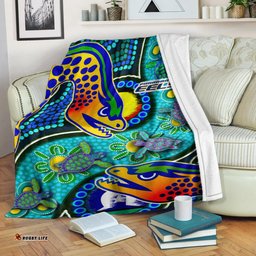 eels rugby custom blanket indigenous eels with aboriginal and torres strait islander flag rlt13