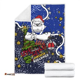 Canterbury-Bankstown Bulldogs Christmas Custom Blanket - Let's Get Lit Chrisse Pressie Blanket