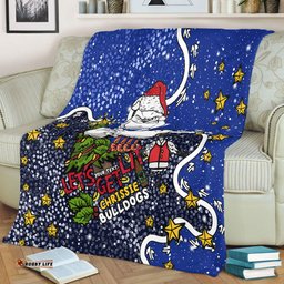 Canterbury-Bankstown Bulldogs Christmas Custom Blanket - Let's Get Lit Chrisse Pressie Blanket