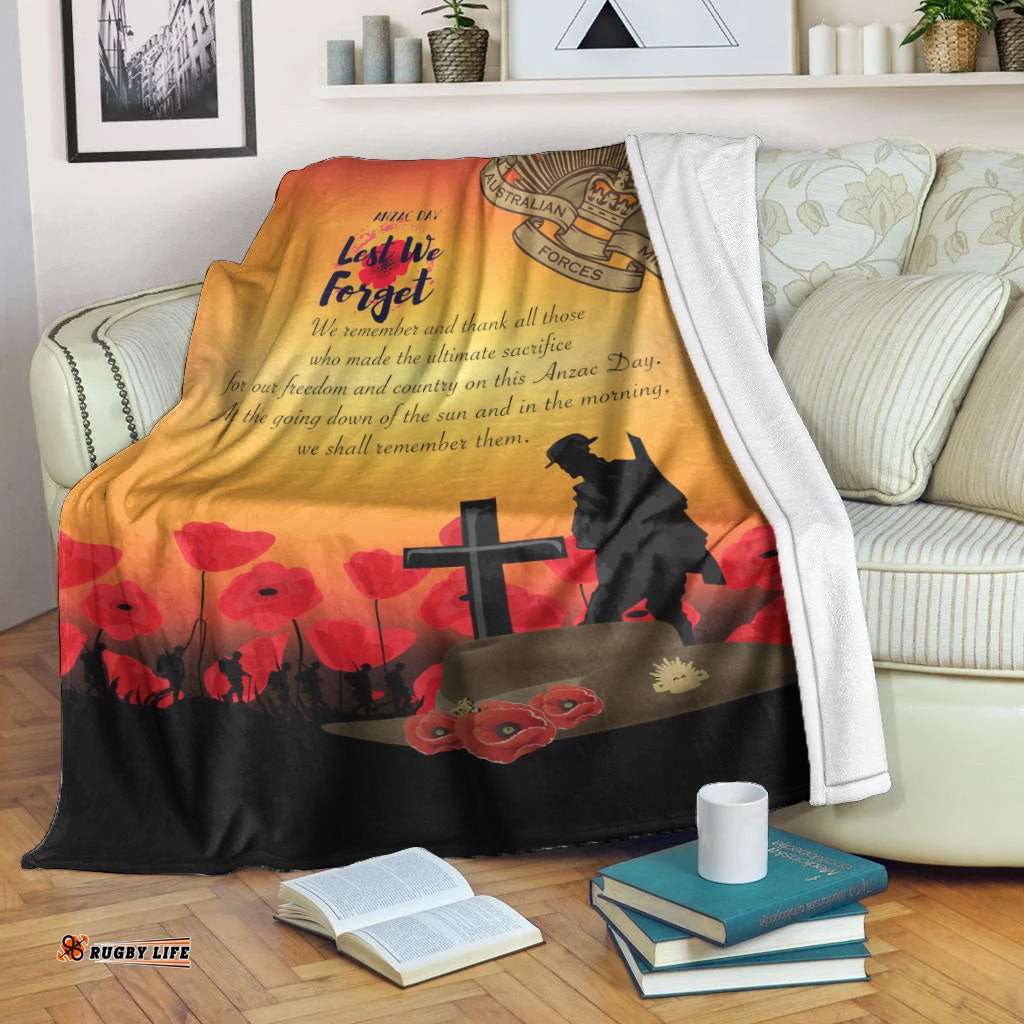 vibehoodie blanket anzac day we shall remember them premium blanket