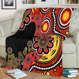Australia Blanket Aboriginal Indigenous Dot Painting