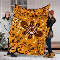 Premium Blanket Aboriginal Art In Spring Style
