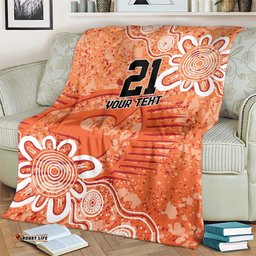 Australian Scorchers Cricket Custom Blanket Minimalism Aboriginal