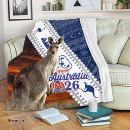 Australia Australia Day Blanket - Kangaroo Happy Australia Day Aboriginal Pattern Blanket