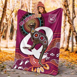 Maroons Rugby Premium Blanket Queensland Kangaroo Aboriginal Dot Paintings