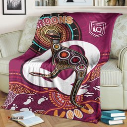 Maroons Rugby Premium Blanket Queensland Kangaroo Aboriginal Dot Paintings