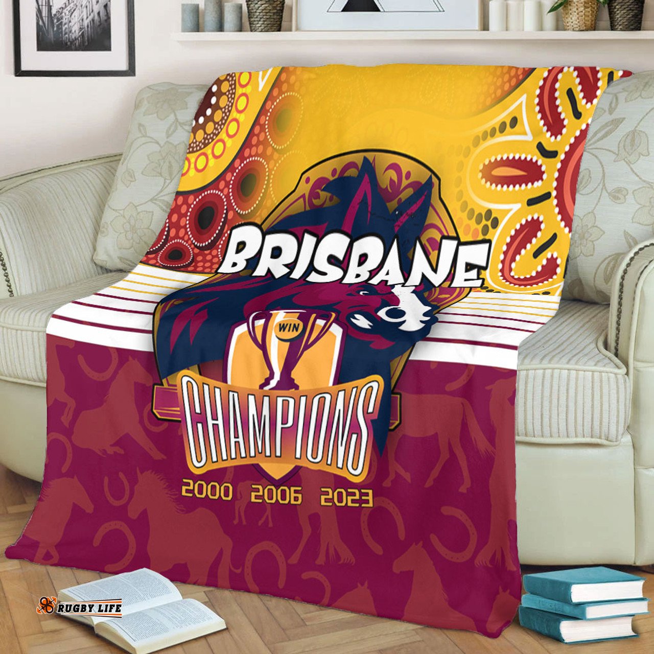 Brisbane Broncos Premium Blanket Talent Win Games But Teamwork And Intelligence Win Championships With Aboriginal Style