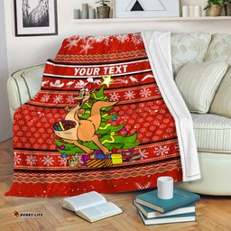 custom personalised australia christmas kangaroo aboriginal pattern blanket