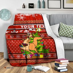 custom personalised australia christmas kangaroo aboriginal pattern blanket