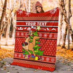 custom personalised australia christmas kangaroo aboriginal pattern blanket