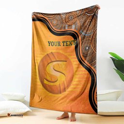 Custom Perth Scorchers Blanket Indigenous Art Grunge Style