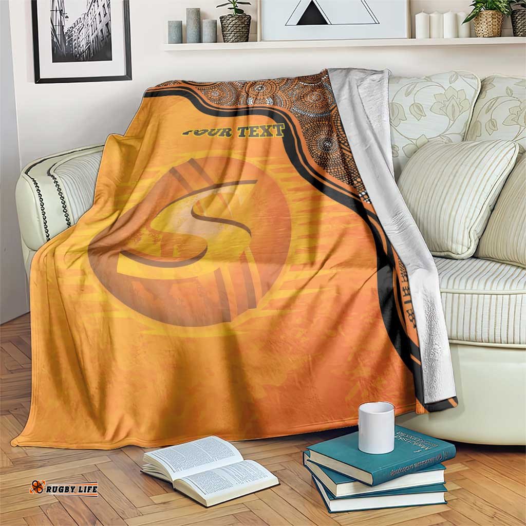 Custom Perth Scorchers Blanket Indigenous Art Grunge Style