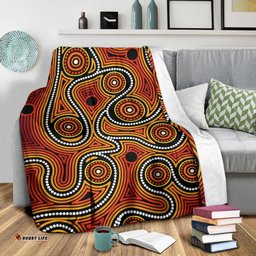 Premium Blanket Indigenous Circle Dot Painting Ver01
