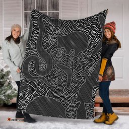 Australia Dot Painting Inspired Aboriginal Blanket - Aboriginal Dot Grey Art With Animals Blanket