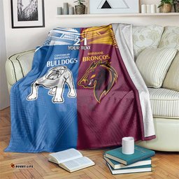 Custom BroncosBulldogs Blanket NRL Tribal Half Style