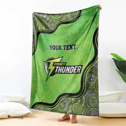 Custom Sydney Thunder Blanket Indigenous Art Grunge Style