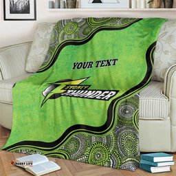 Custom Sydney Thunder Blanket Indigenous Art Grunge Style