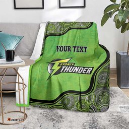 Custom Sydney Thunder Blanket Indigenous Art Grunge Style