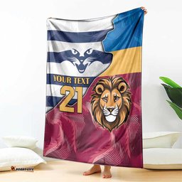 BrisbaneGeelong Football Custom Blanket Cracked Metal Style