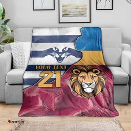 BrisbaneGeelong Football Custom Blanket Cracked Metal Style