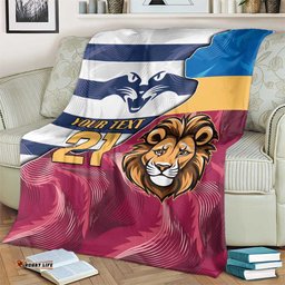 BrisbaneGeelong Football Custom Blanket Cracked Metal Style