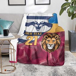 BrisbaneGeelong Football Custom Blanket Cracked Metal Style