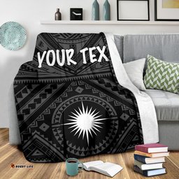 Marshall Personalised Premium Blanket Marshall Seal With Polynesian Tattoo Style Black 02