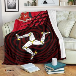 Isle Of Man Premium Blanket Isle Of Man Symbol With Celtic Patterns