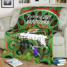 South Sydney Rabbitohs Premium Blanket Indigenous Premiers The King Green