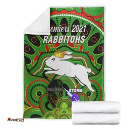 South Sydney Rabbitohs Premium Blanket Indigenous Premiers The King Green