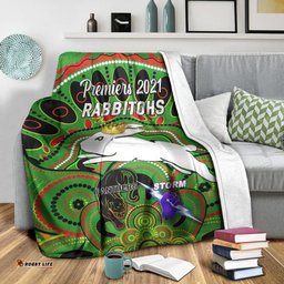 South Sydney Rabbitohs Premium Blanket Indigenous Premiers The King Green