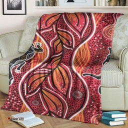 Aboriginal Blanket Aboriginal Pattern Lizard With Kangaroo