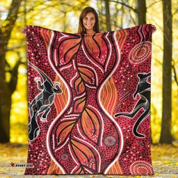 Aboriginal Blanket Aboriginal Pattern Lizard With Kangaroo