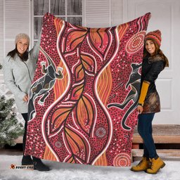 Aboriginal Blanket Aboriginal Pattern Lizard With Kangaroo