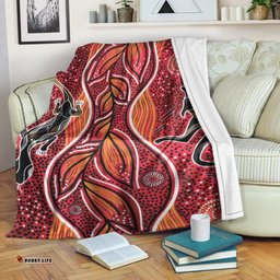 Aboriginal Blanket Aboriginal Pattern Lizard With Kangaroo