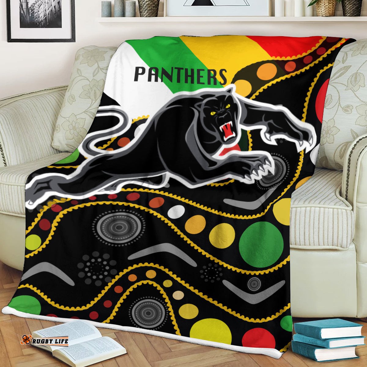 Penrith Panthers Blanket Panther With Colors NAIDOC Patterns