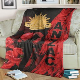ANZAC Day Soldier Silhouette Remembrance Premium Blanket