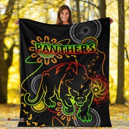 Panthers Rugby Blanket Custom Indigenous Black Panthers Blanket
