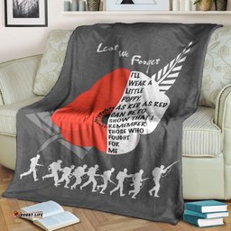 Custom New Zealand ANZAC Red Poopy Premium Blanket