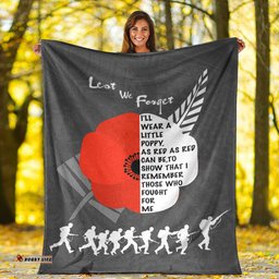 Custom New Zealand ANZAC Red Poopy Premium Blanket