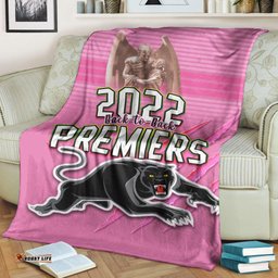 Panthers Proud Premium Blanket Back to Back Premiers Version 01 Pink