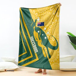 Australia Socceroos Indigenous Blanket Green & Gold