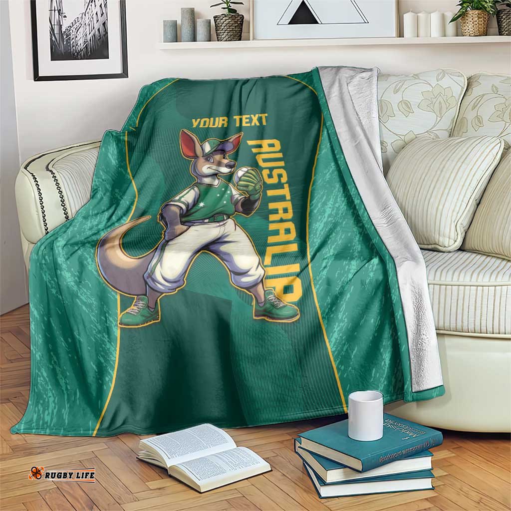 Custom Baseball Australia Blanket Go Champions Aussie Kangaroo Mascot