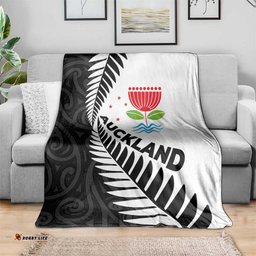 New Zealand Auckland Blanket Auckland's Emblem and Silver Ferns Maori Art Tattoo