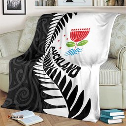 New Zealand Auckland Blanket Auckland's Emblem and Silver Ferns Maori Art Tattoo
